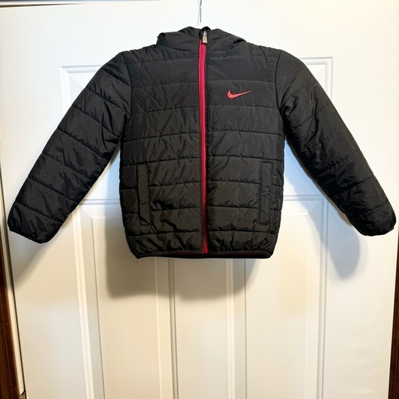 Nike Puff Up Jacket Boys Black Sz 5S “Just Do It " - Picture 7 of 10